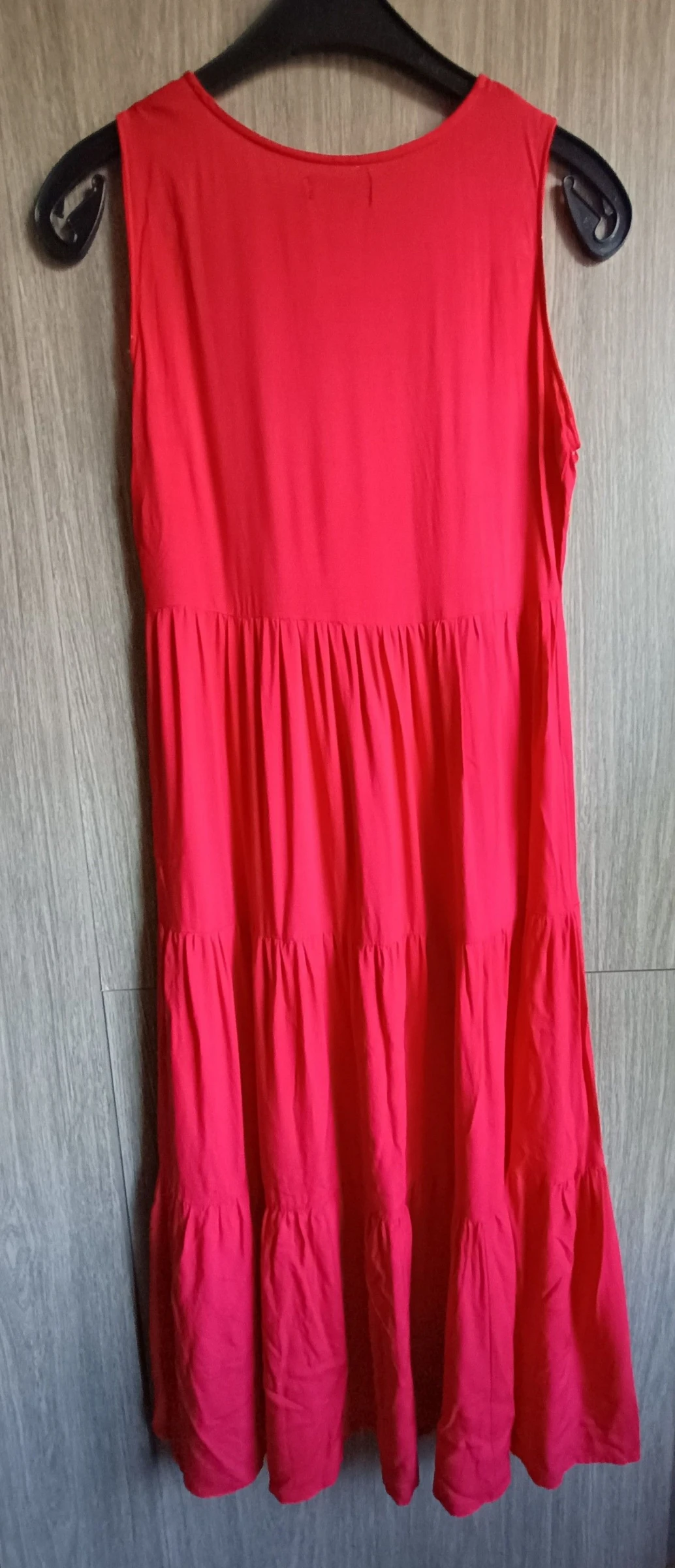 Hermoso vestido rosa intenso/rojo de HHG talla S. Con bordado estilo Ibiza – photo 3